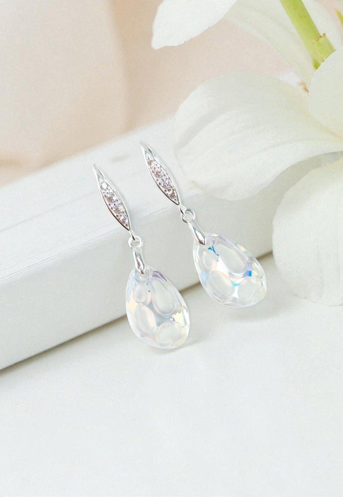 Aros Nina Plata Italiana 925 Cristal Genuino-2