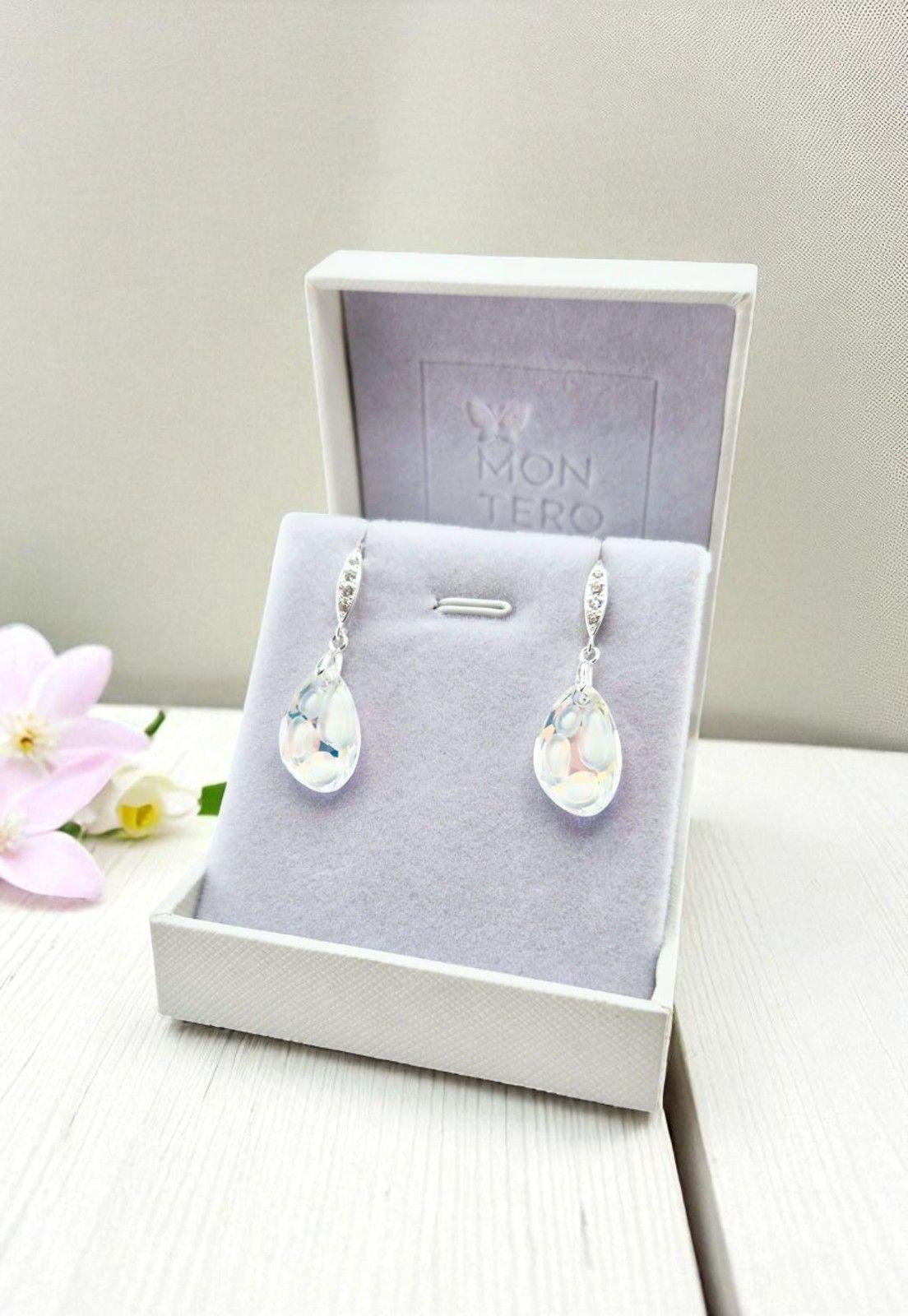 Aros Nina Plata Italiana 925 Cristal Genuino-3