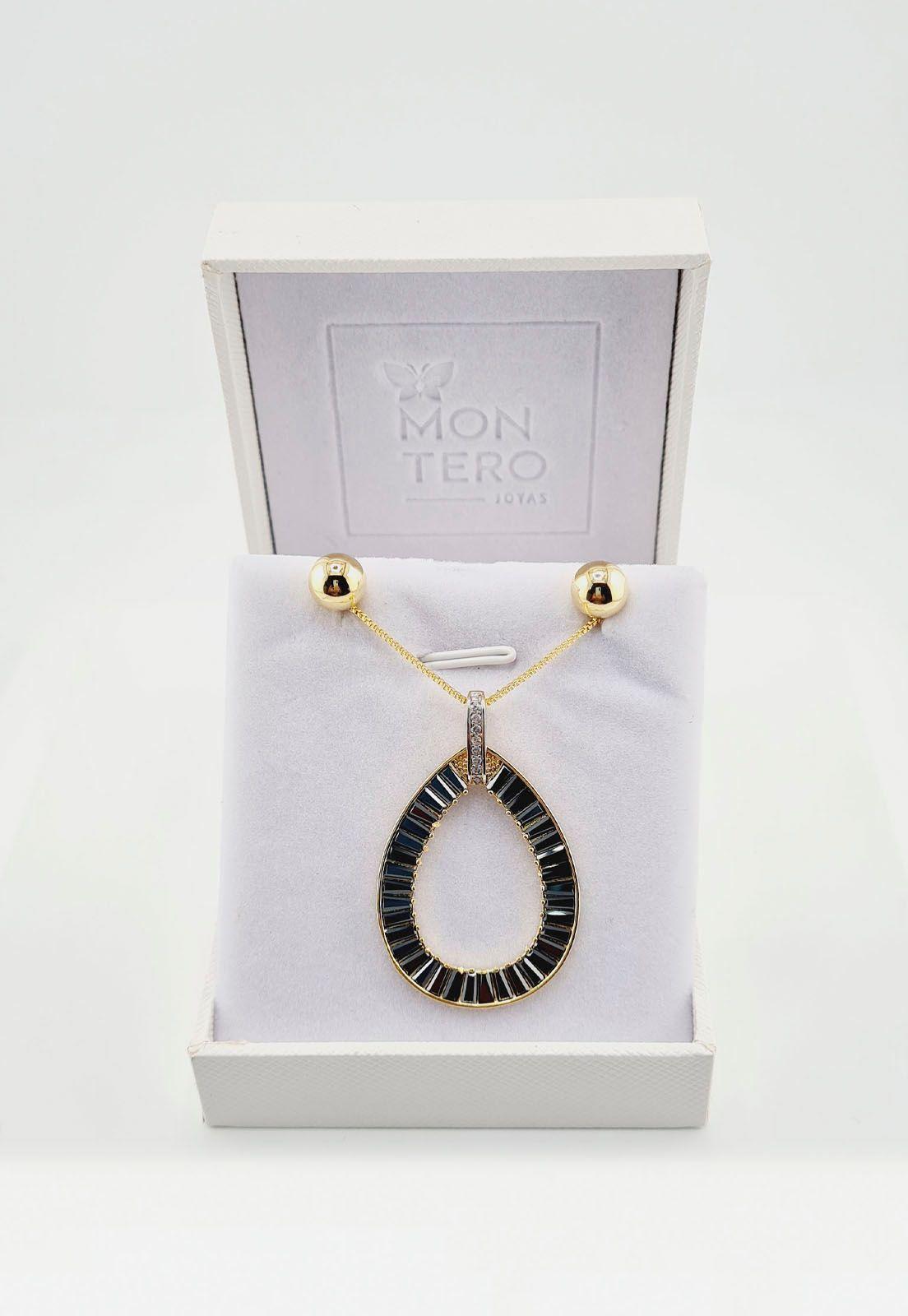 Conjunto Frankfurt Gold Microcircones Baño de Oro 24k-3