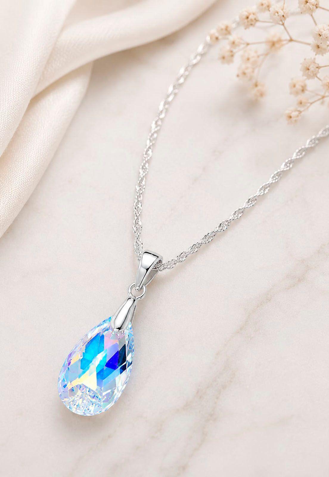 Collar Petra Plata 925 Cristal Swarovski® Aurora Boreal-5
