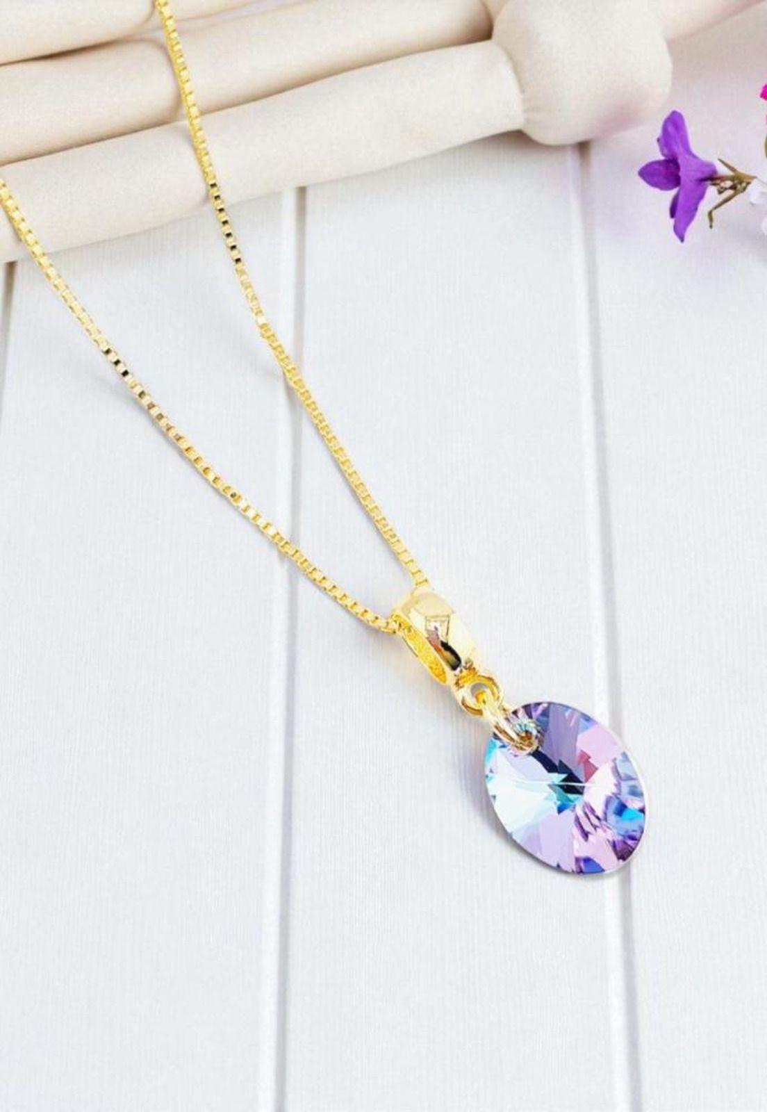 Conjunto Praga Gold 24K Cristal Swarovski® Vitral Light-3