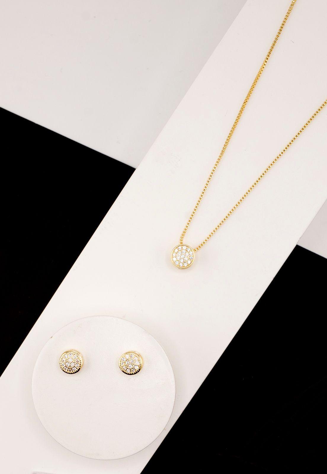 Conjunto Catarina Gold Baño de Oro 24k Microcircones.-1