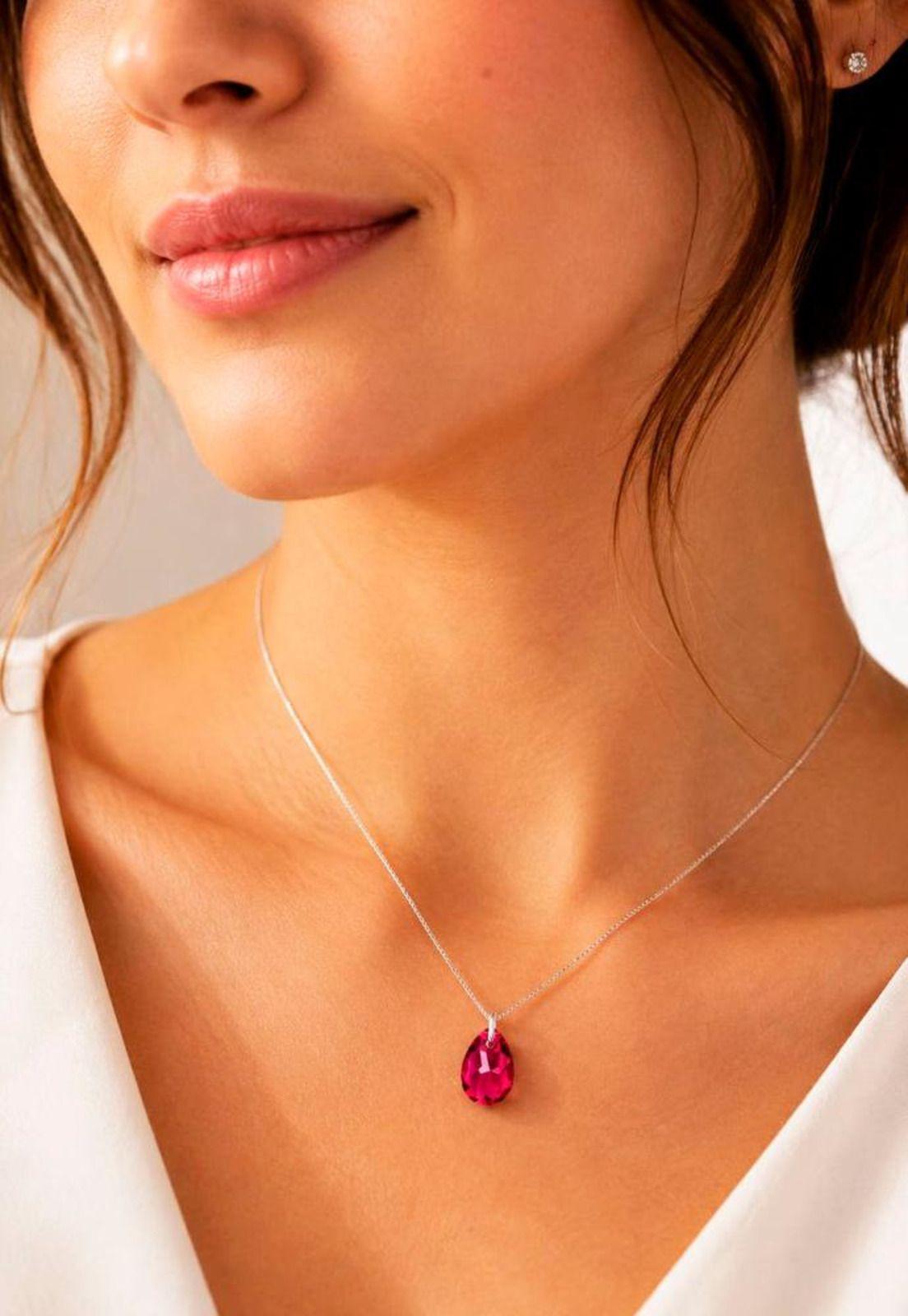 Collar Gota de Luz Plata 925 Cristal Swarovski® Scarleth-6