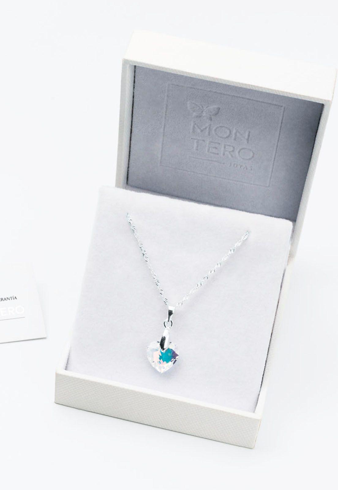 Collar Amor Cristal Genuino Aurora Boreal-2
