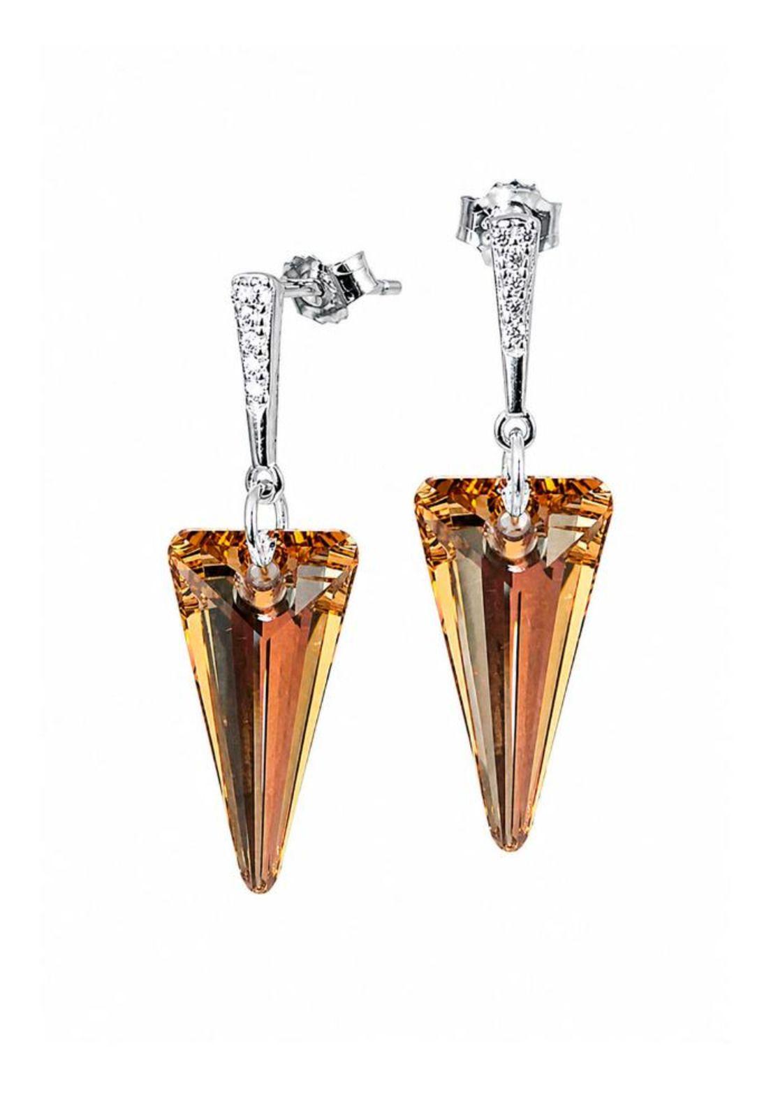 Aros Sevilla Plata 925 Cristal Swarovski® Golden Shadow-0
