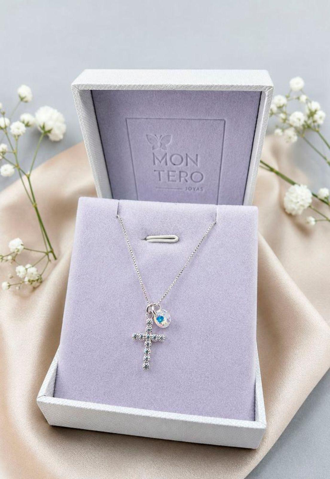 Collar Fe Plata 925 Cristal Swarovski® Aurora Boreal-2