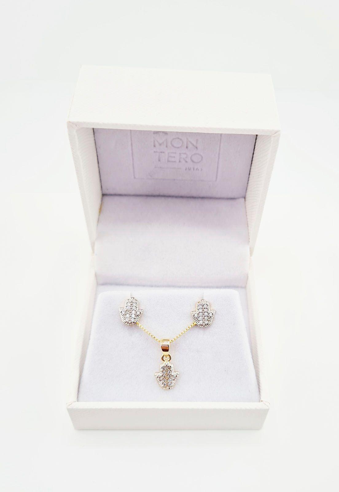 Conjunto Fatima Gold Con Microcircones Baño de Oro 24k-3