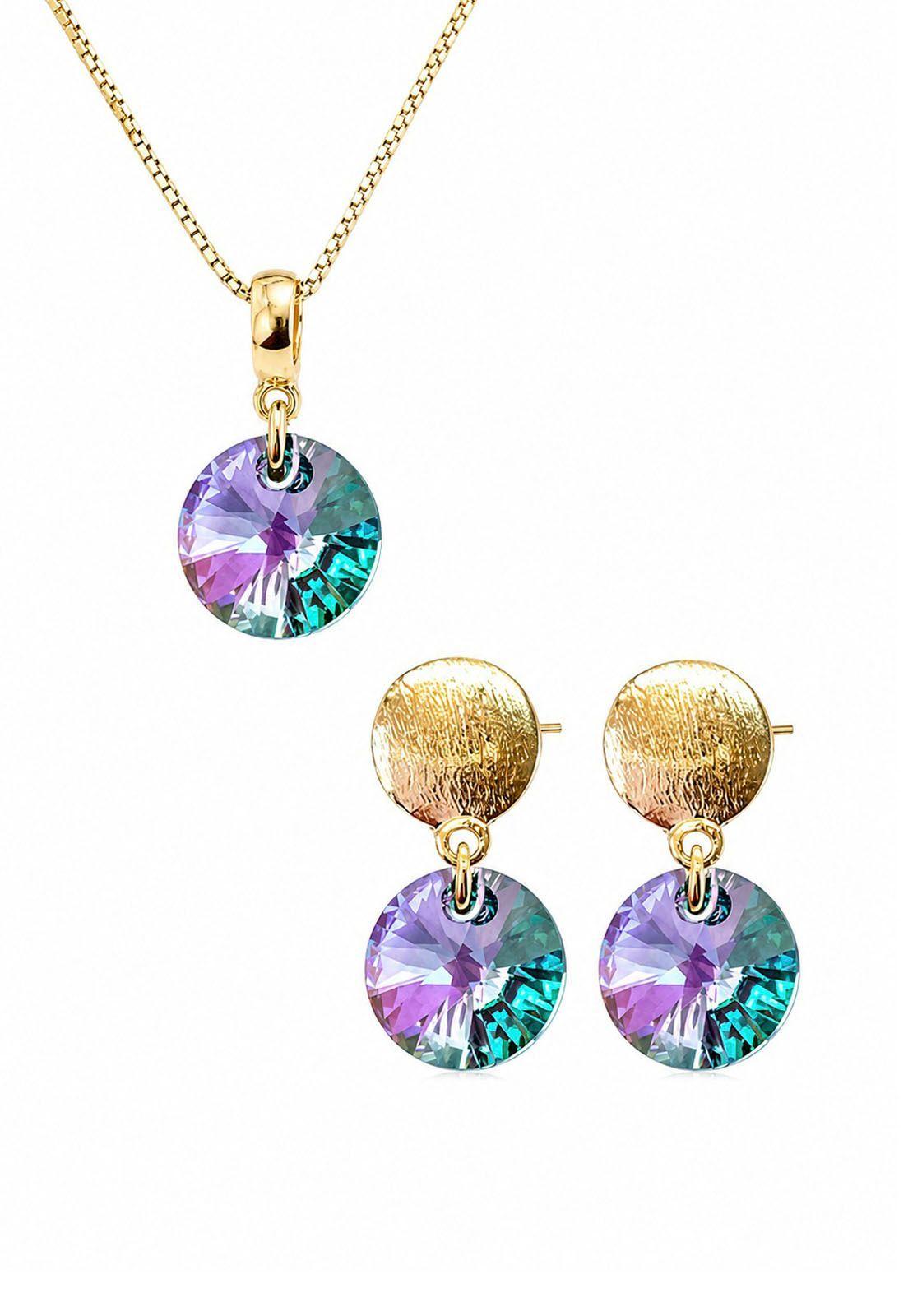 Conjunto Amelia Gold 24K Cristal Swarovski® Paradise Shinne-0