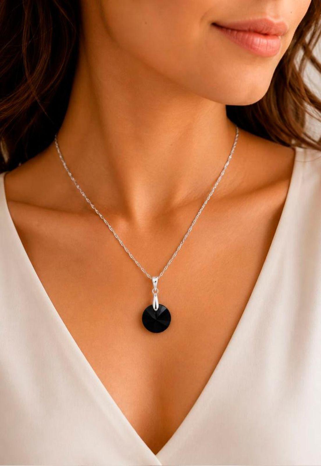Collar Paris Plata 925 Cristal Swarovski® Swarovski® Jet-6