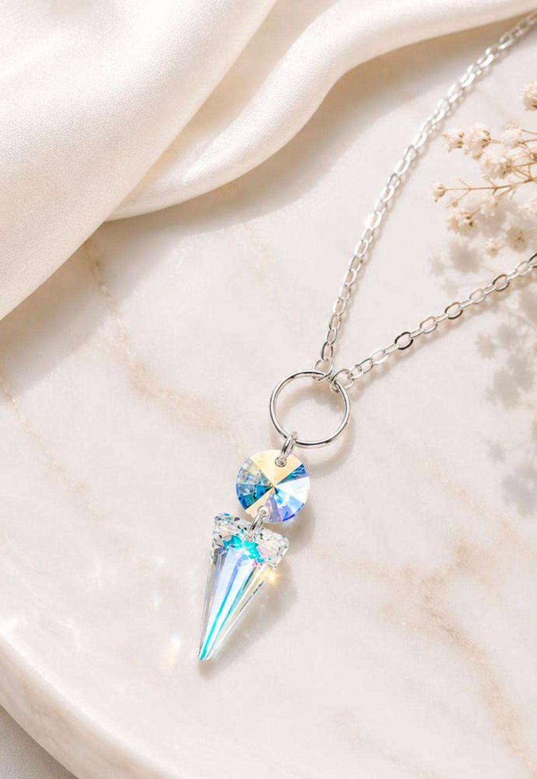 Collar Mystic Plata 925  Cristal Swarovski® Aurora Boreal-1