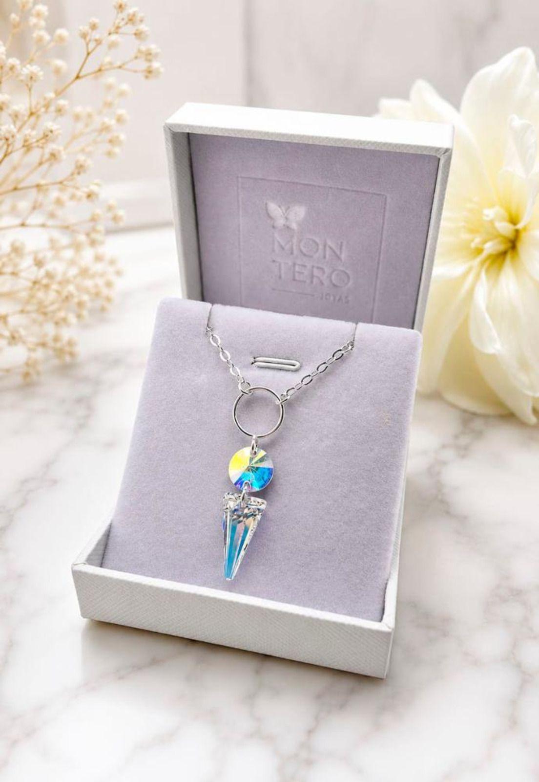 Collar Mystic Plata 925  Cristal Swarovski® Aurora Boreal-2