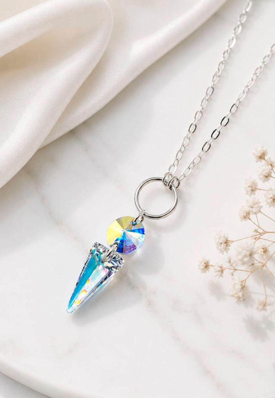 Collar Mystic Plata 925  Cristal Swarovski® Aurora Boreal-5