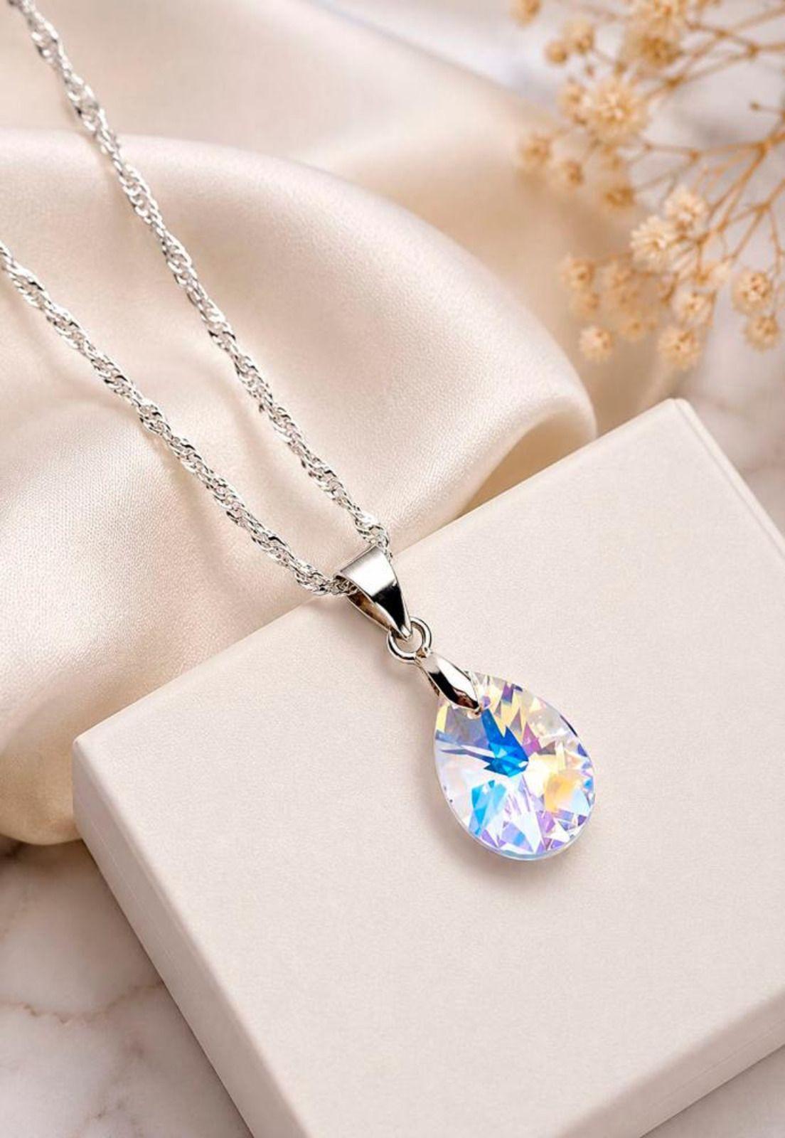 Collar Encanto Plata 925 Cristal Swarovski® Aurora Boreal-2