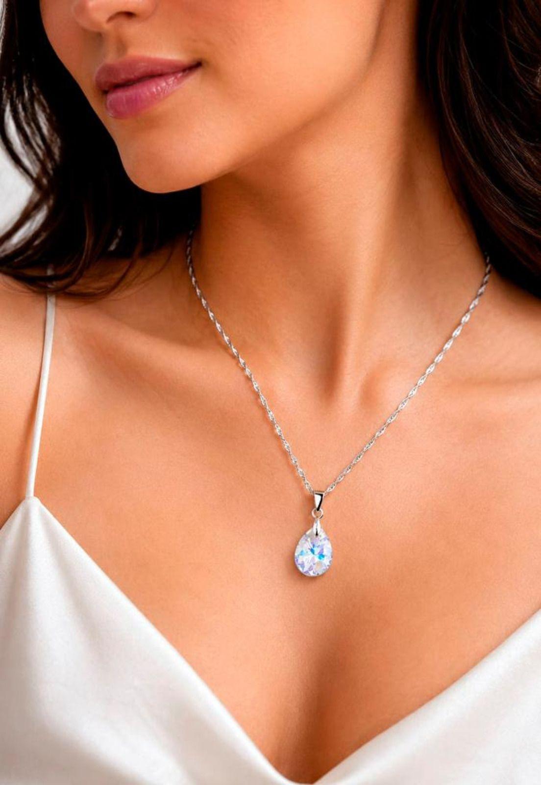 Collar Encanto Plata 925 Cristal Swarovski® Aurora Boreal-3