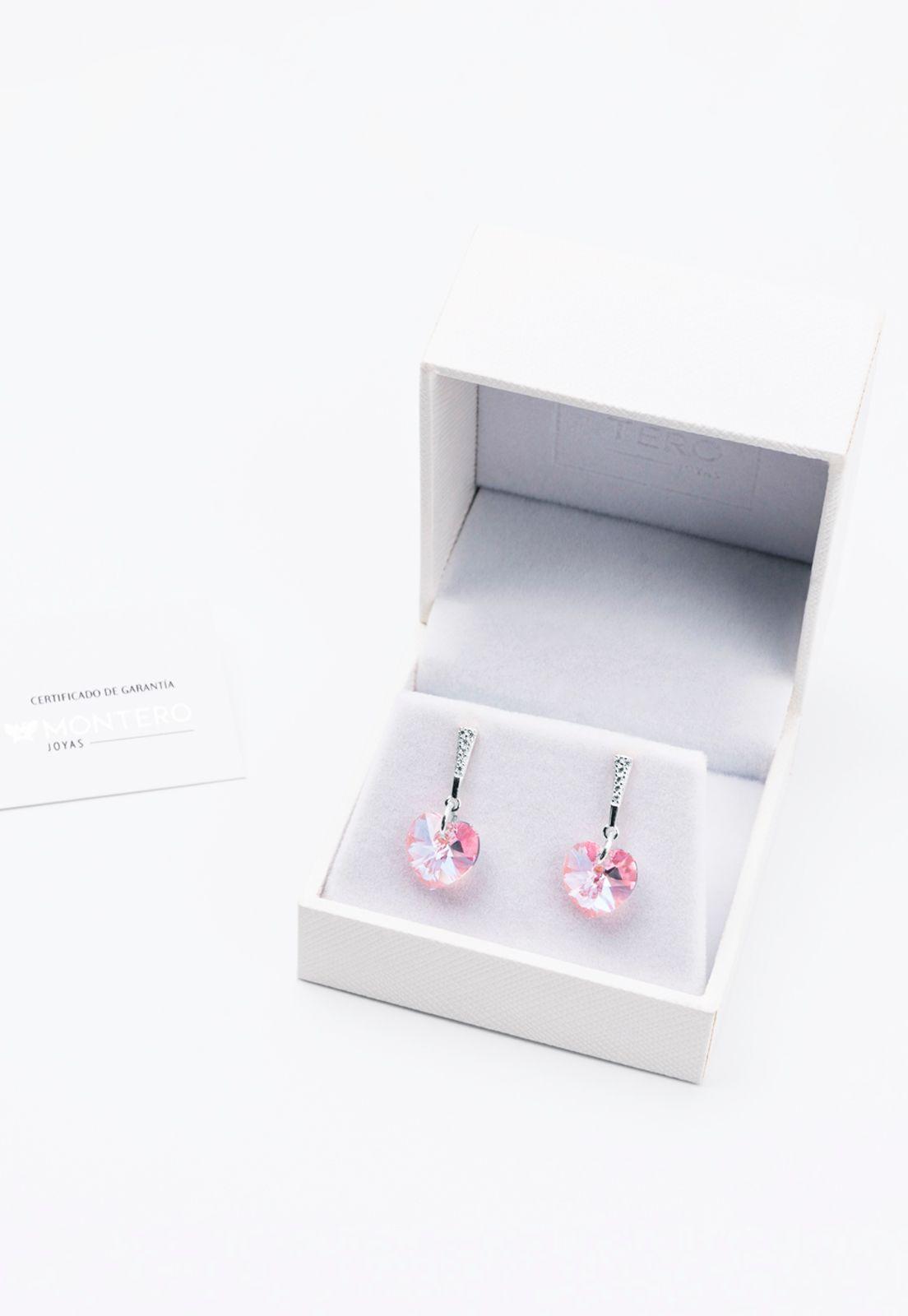 Aros Romance Cristales Genuinos Rose Shimmer-2