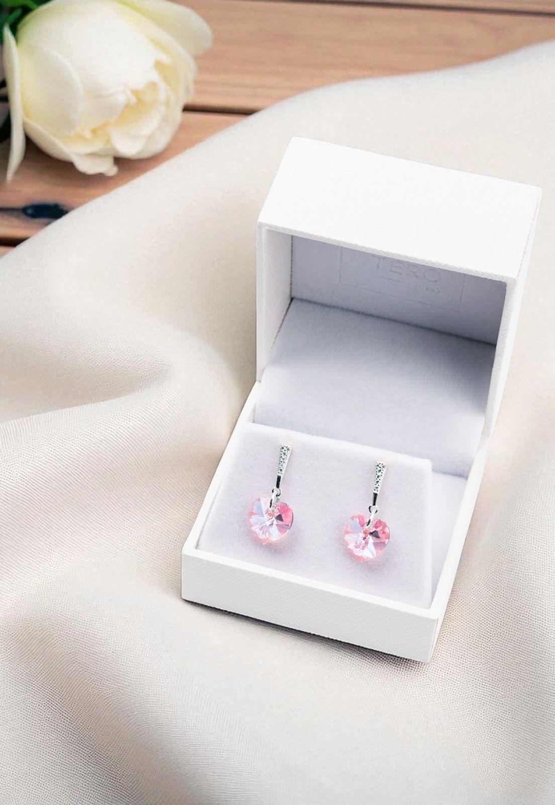 Aros Romance Plata Italiana 925 Cristal Swarovski® Rose -2