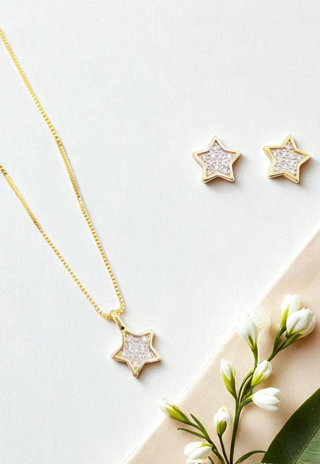 Conjunto Estelar Gold 24K Microcircon-2