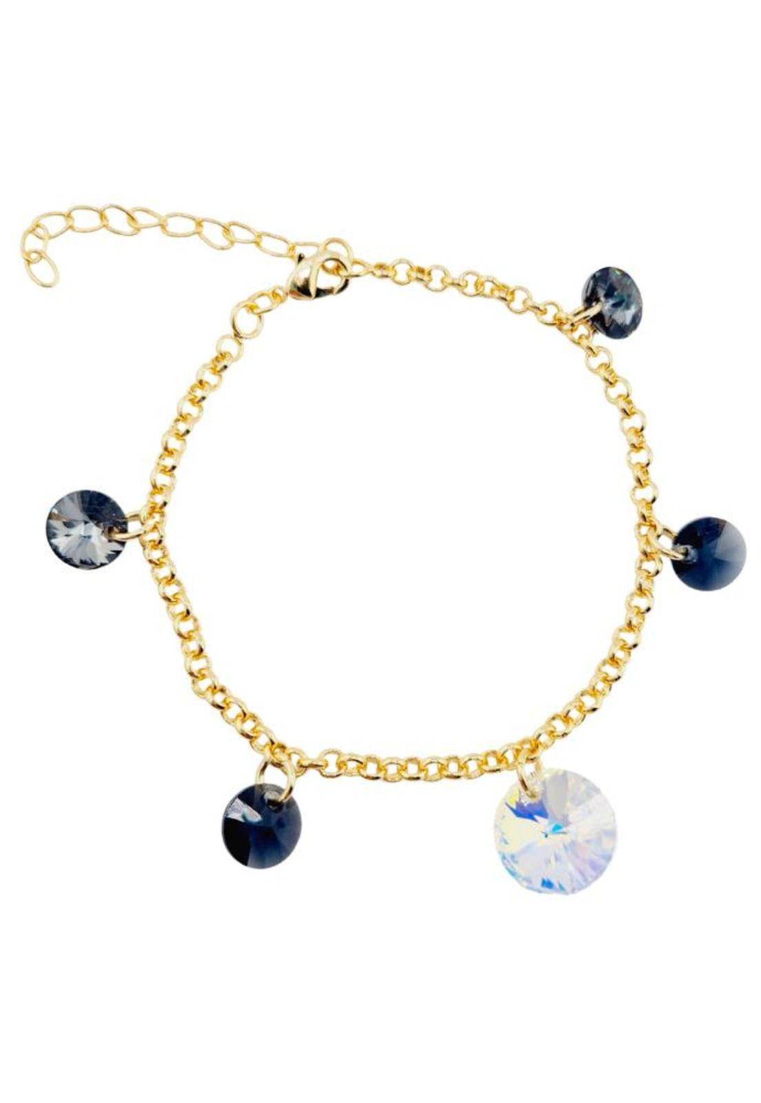 Pulsera Nepal Gold 24K Cristal Swarovski® Silver Night-0