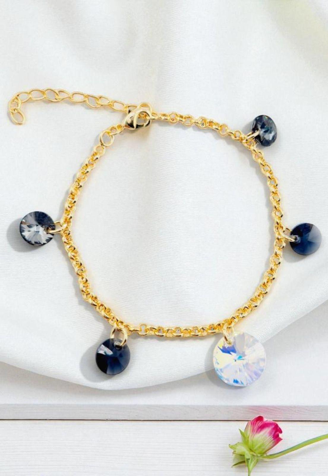 Pulsera Nepal Gold 24K Cristal Swarovski® Silver Night-1