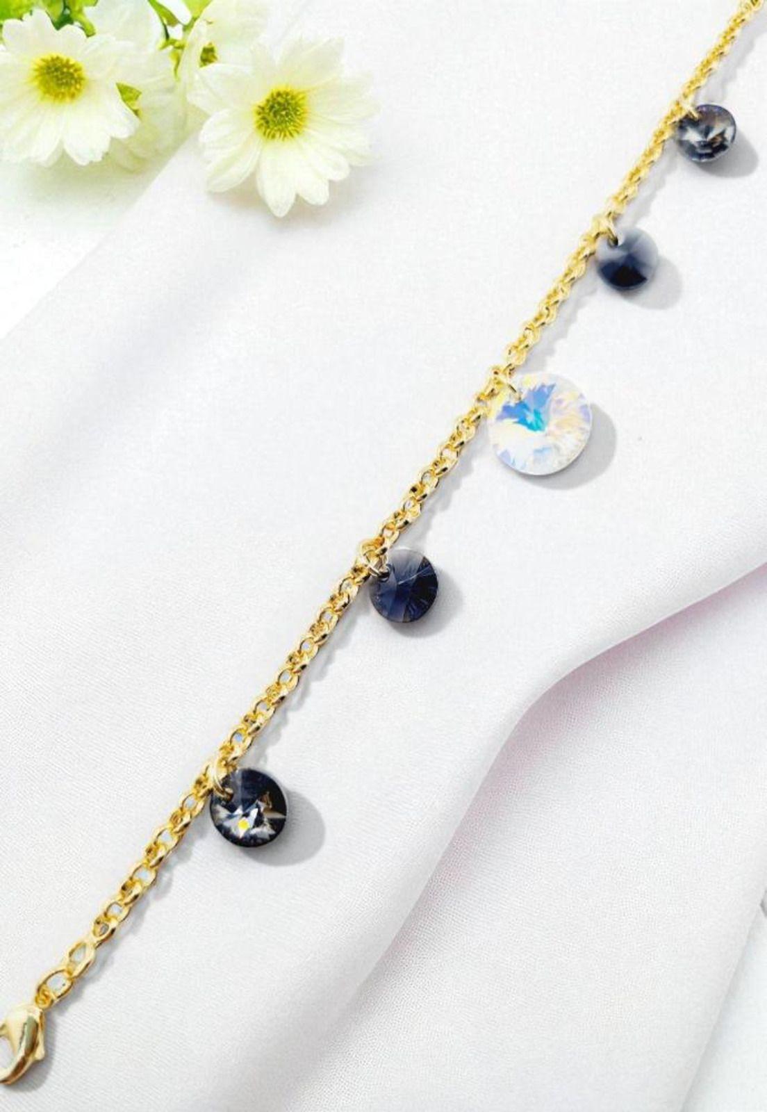 Pulsera Nepal Gold 24K Cristal Swarovski® Silver Night-3