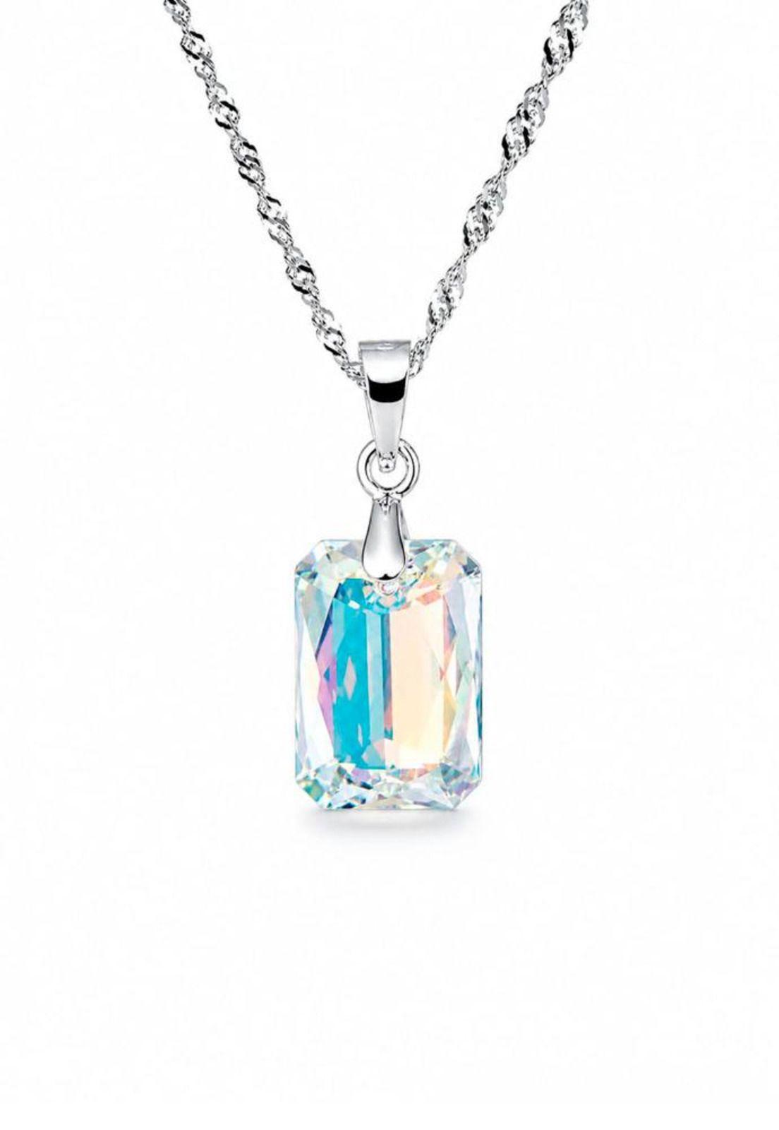 Collar Estefania Plata 925 Cristal Swarovski® Aurora Boreal-0