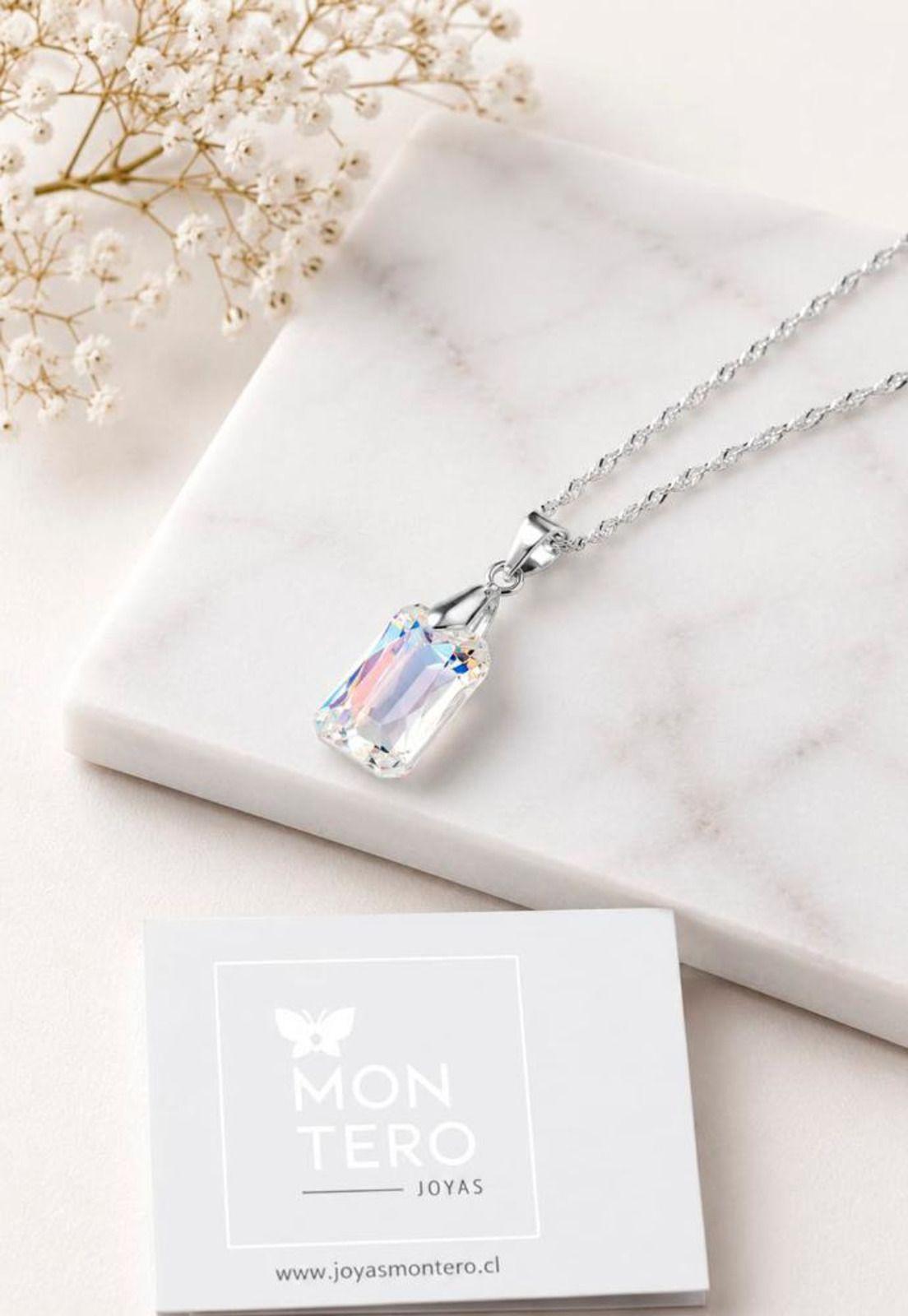 Collar Estefania Plata 925 Cristal Swarovski® Aurora Boreal-6
