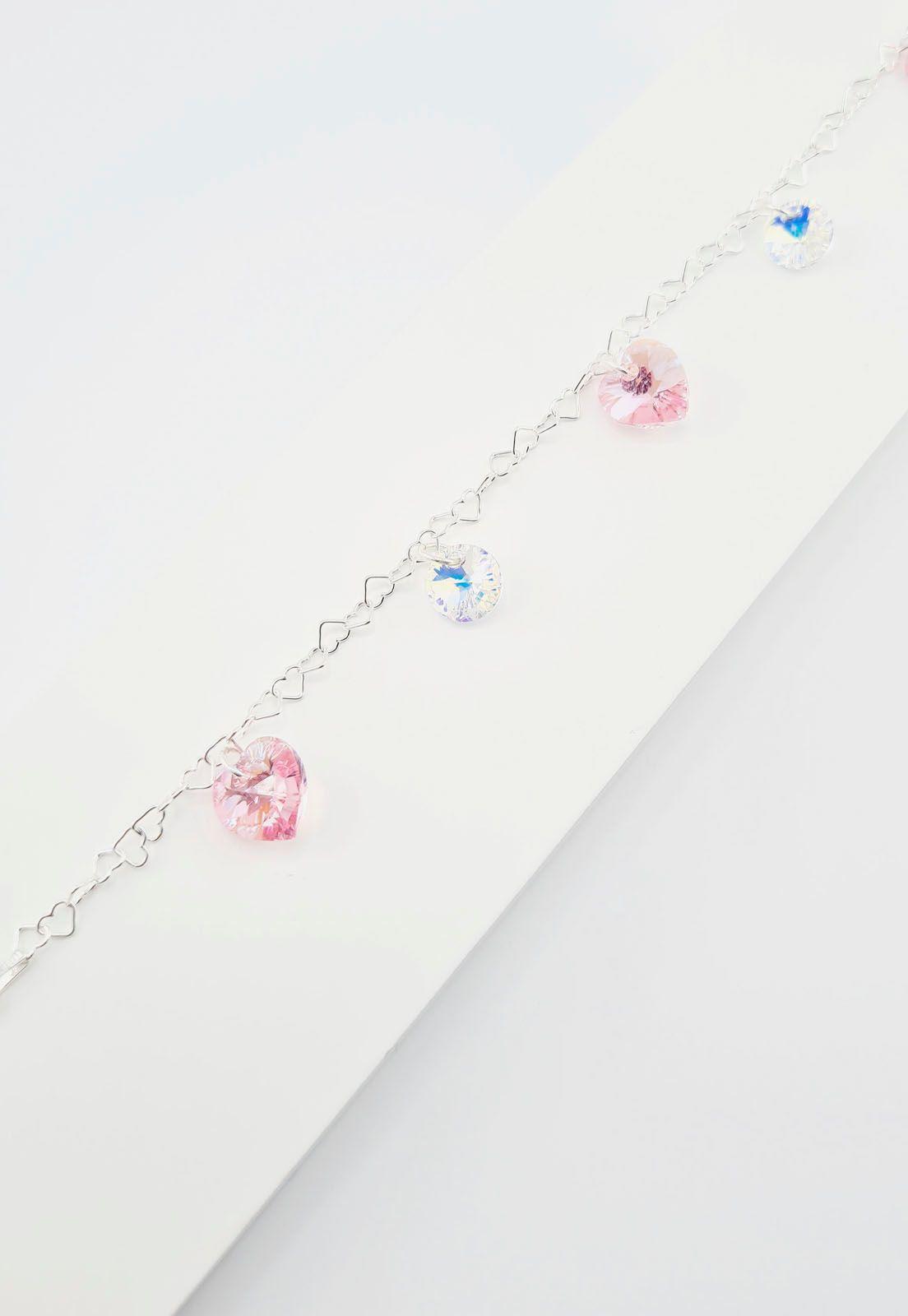 Pulsera Romance Plata italiana 925 Cristales Genuinos Rose Shimmer-2