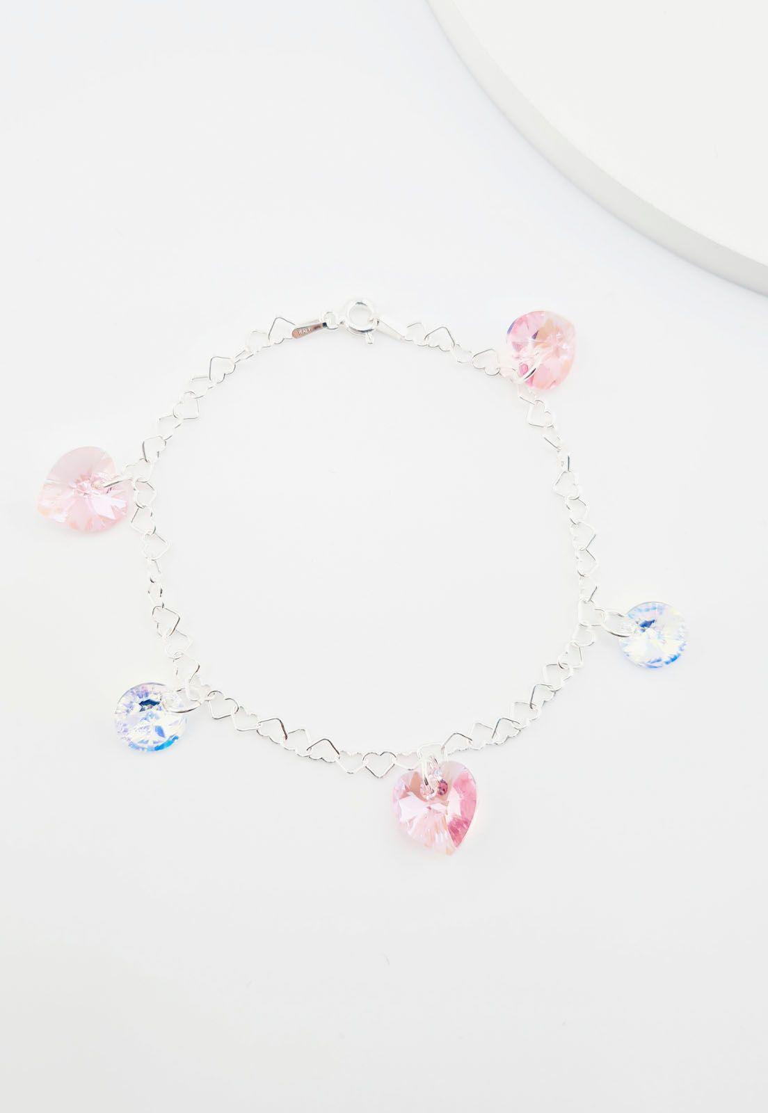 Pulsera Romance Plata italiana 925 Cristales Genuinos Rose Shimmer-3