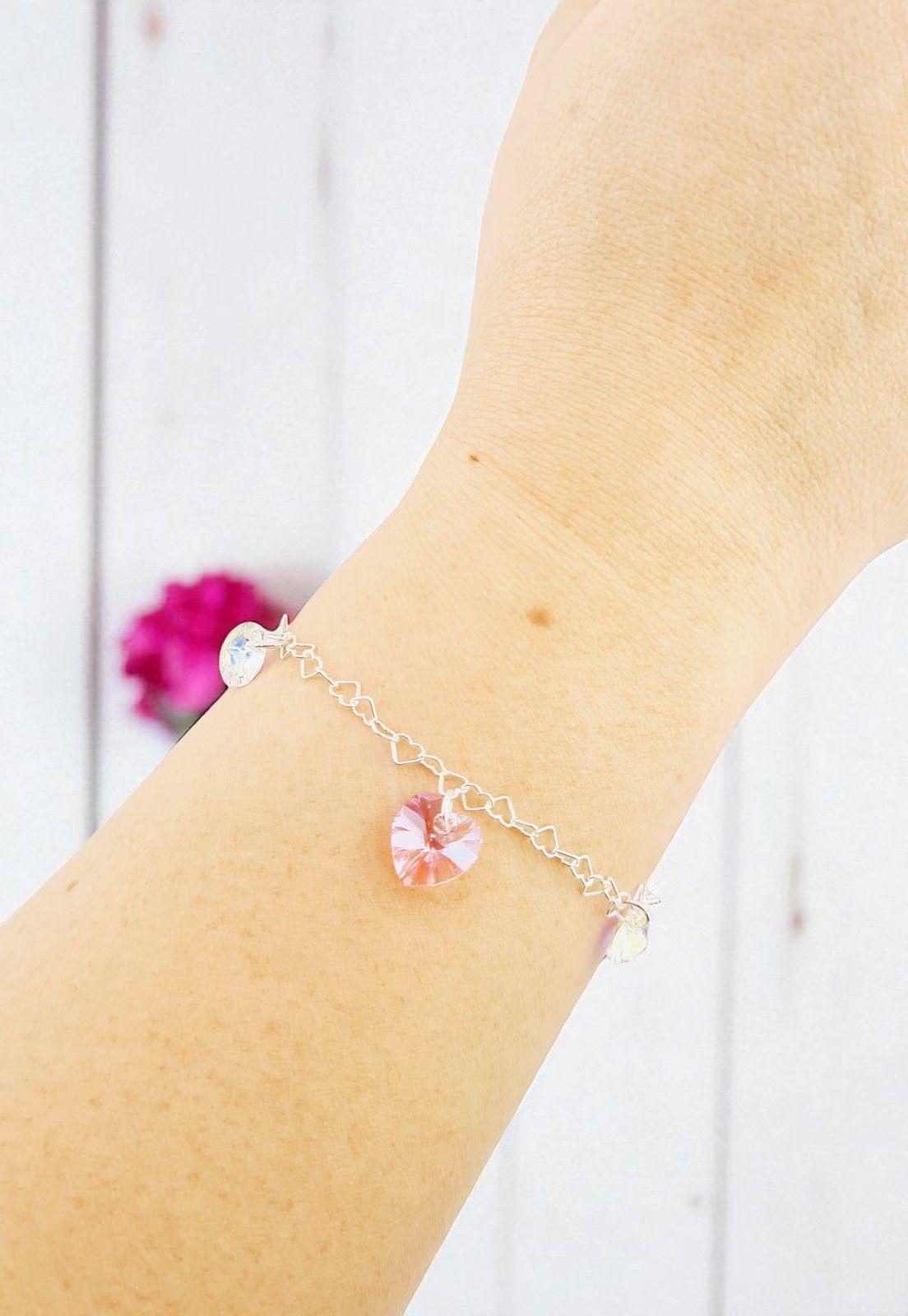 Pulsera Romance Plata italiana 925 Cristales Genuinos Rose Shimmer-3