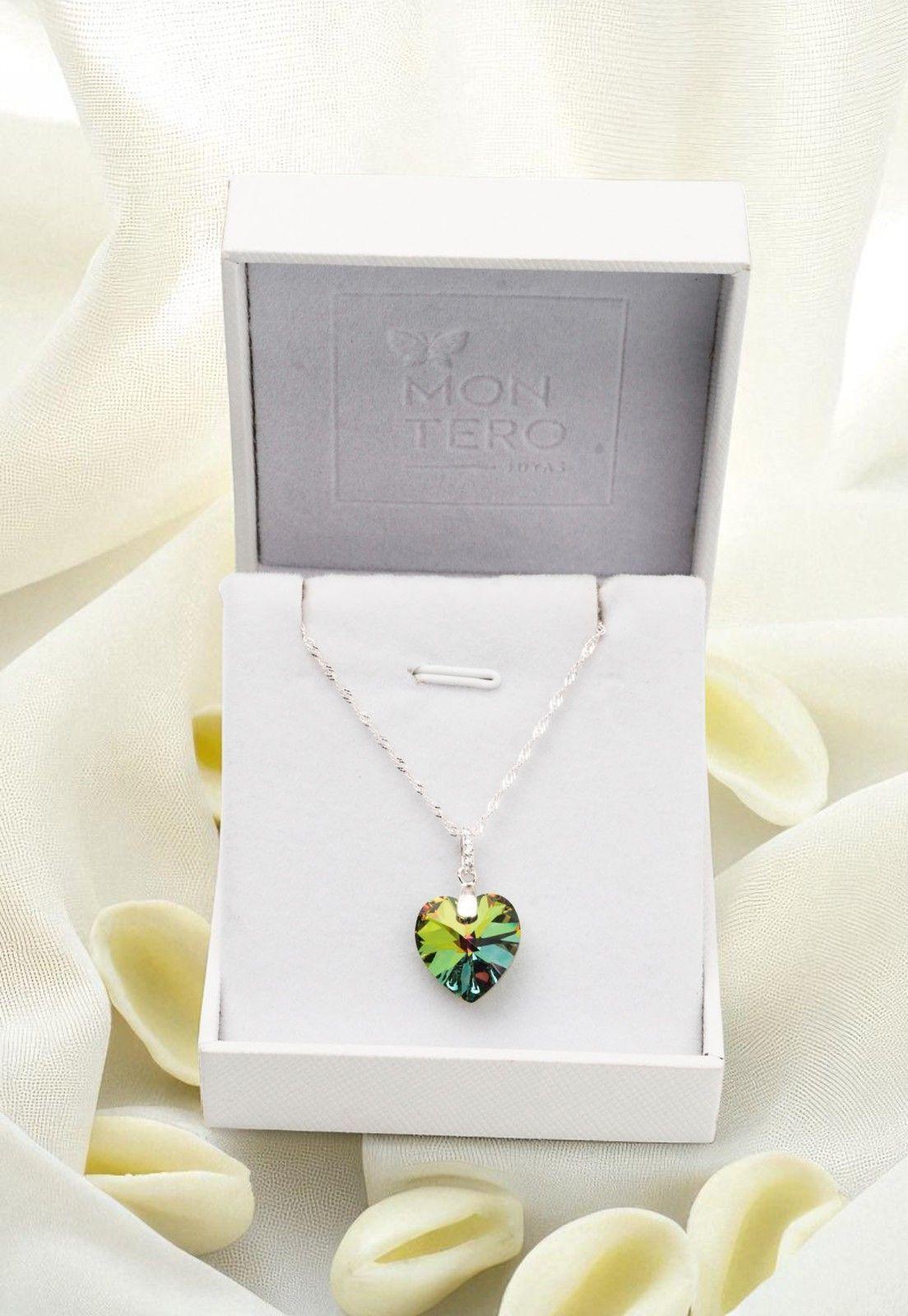 Collar Gran Romance  Plata 925 Cristal Genuino Vitral Medium -3