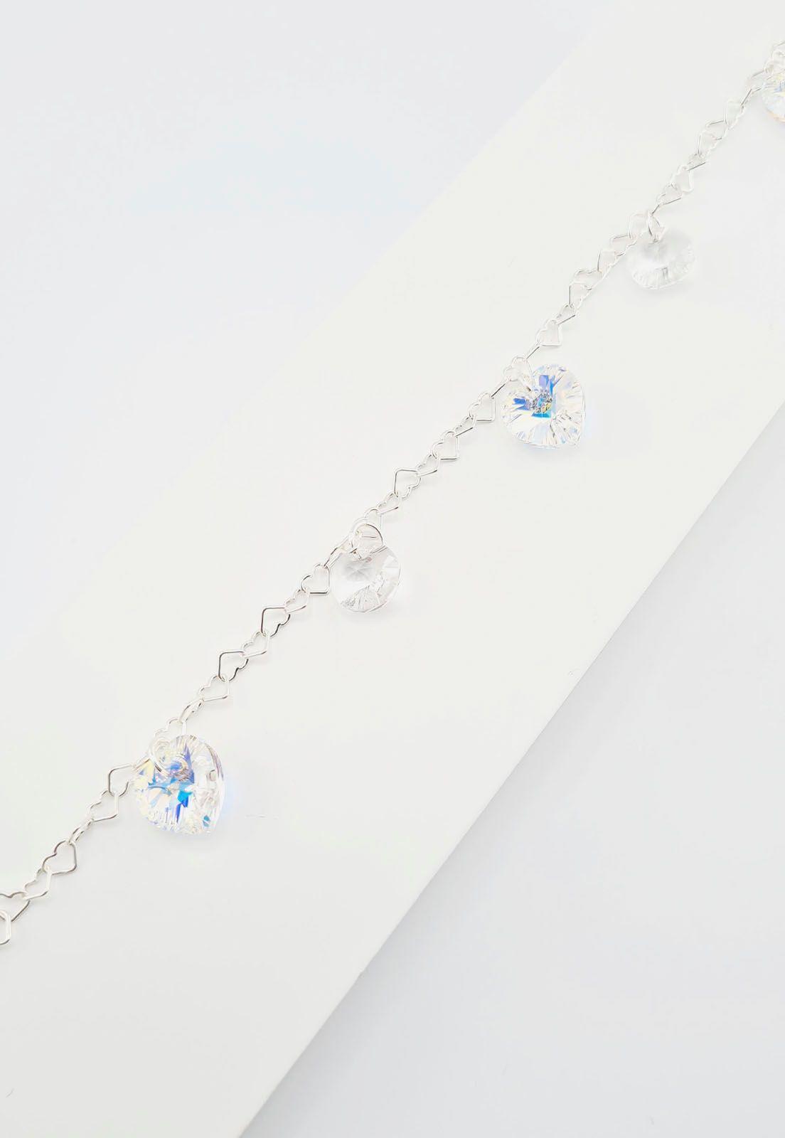 Pulsera Romance Plata italiana 925 Cristales Genuinos Aurora Boreal-2