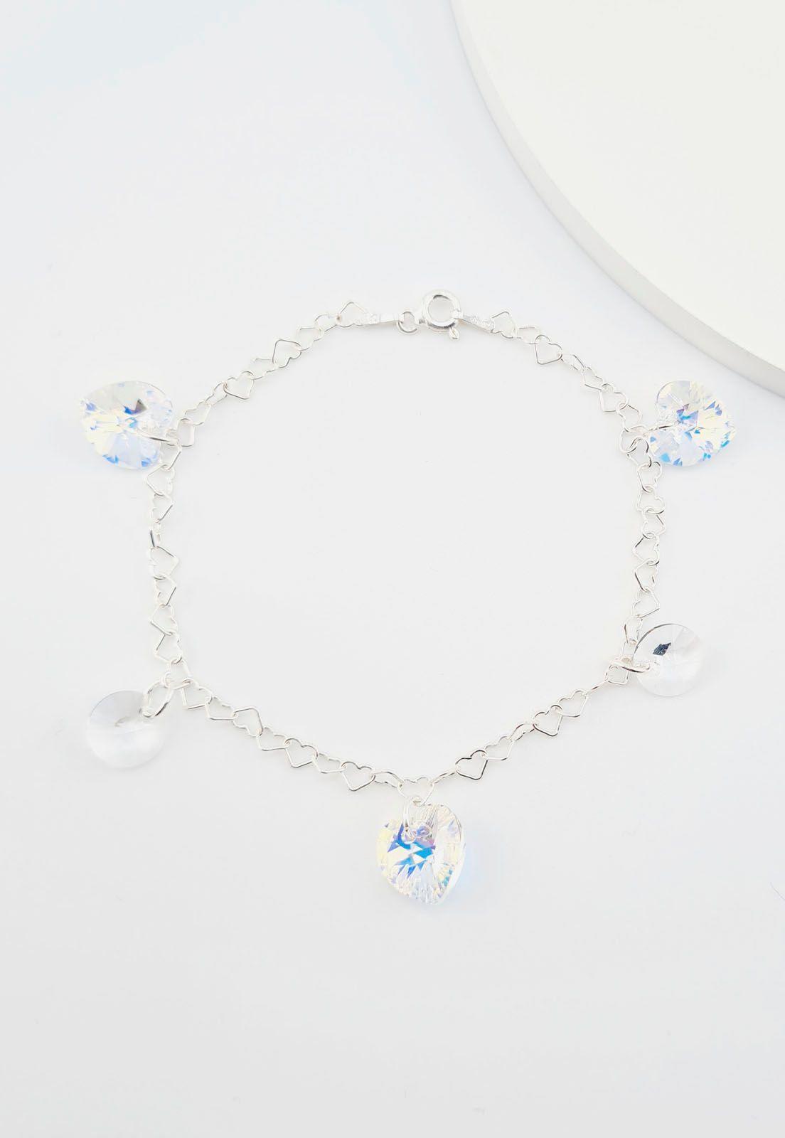 Pulsera Romance Plata italiana 925 Cristales Genuinos Aurora Boreal-3