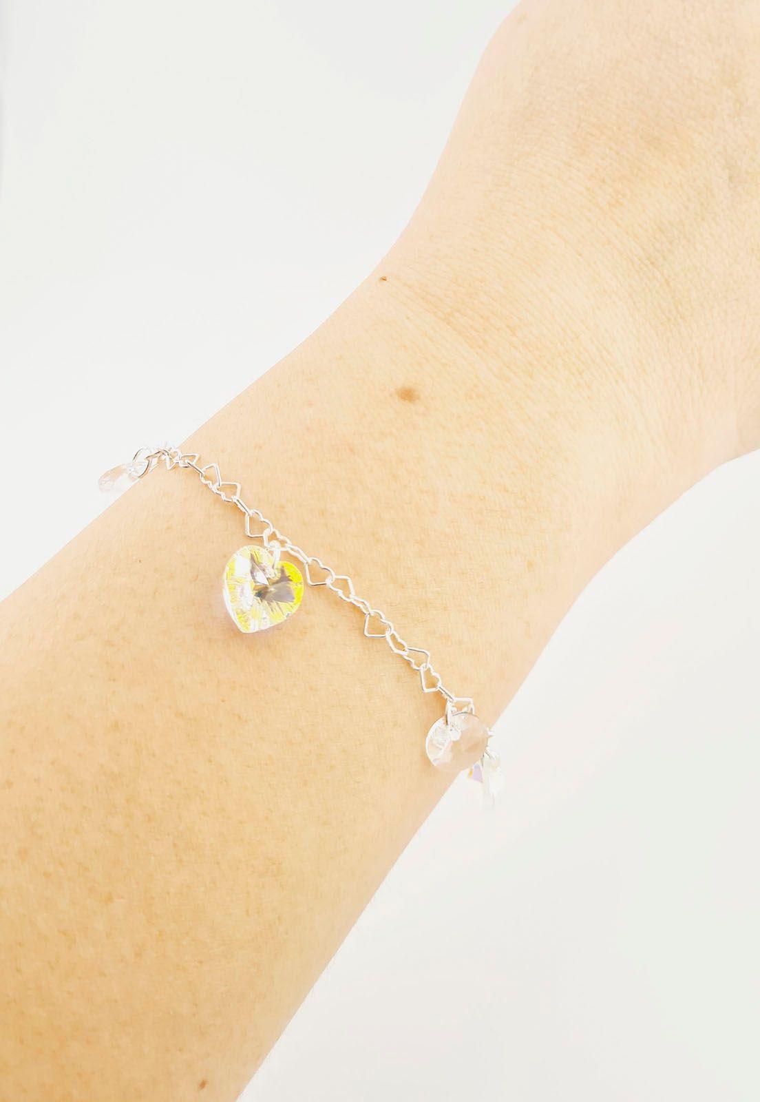 Pulsera Romance Plata italiana 925 Cristales Genuinos Aurora Boreal-4