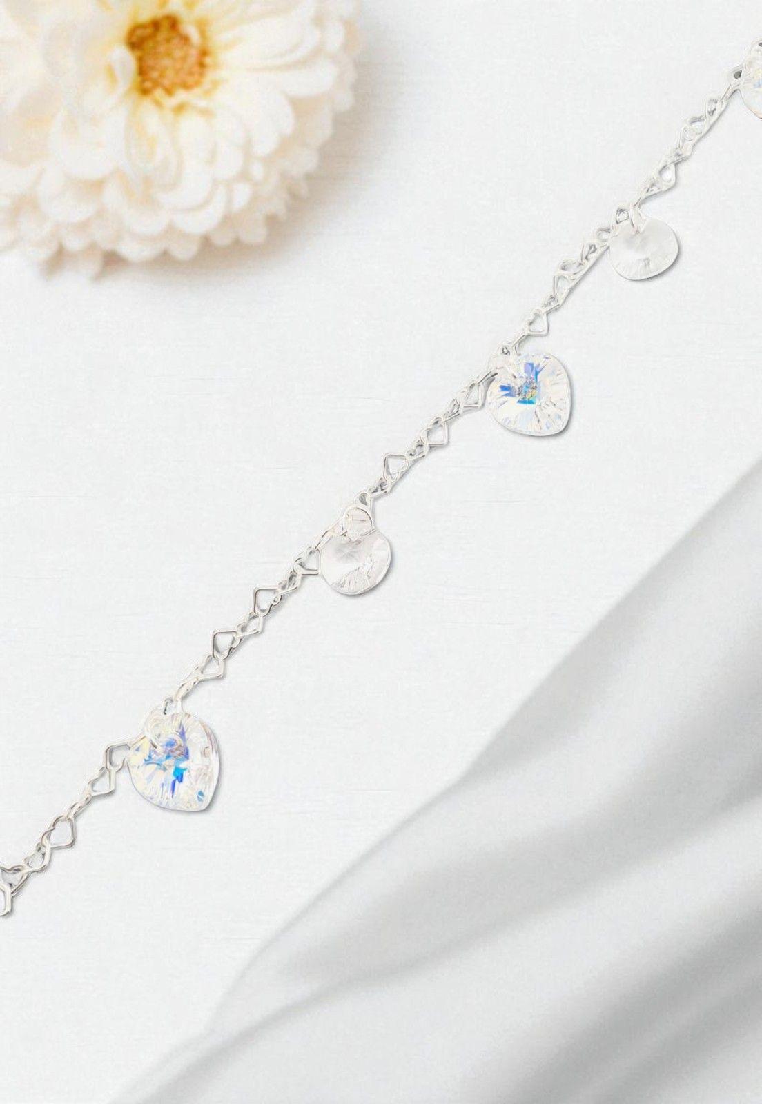 Pulsera Romance Plata Italiana 925 Cristal Genuino Aurora Boreal-2