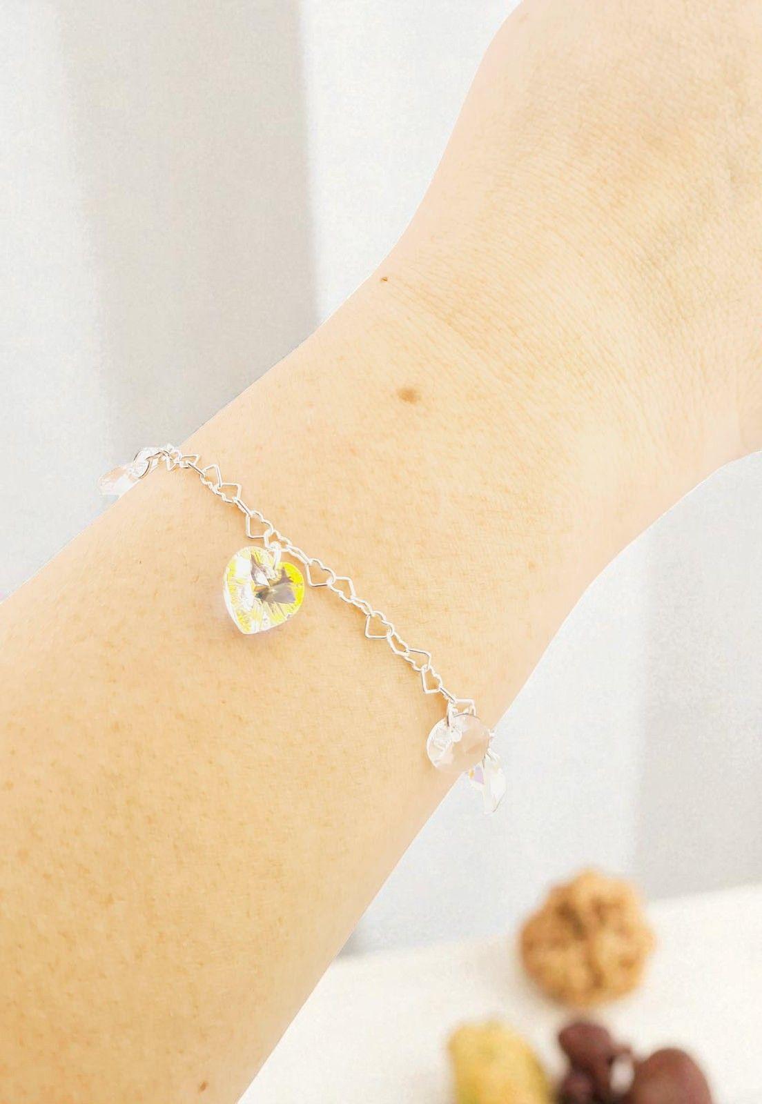 Pulsera Romance Plata Italiana 925 Cristal Genuino Aurora Boreal-3