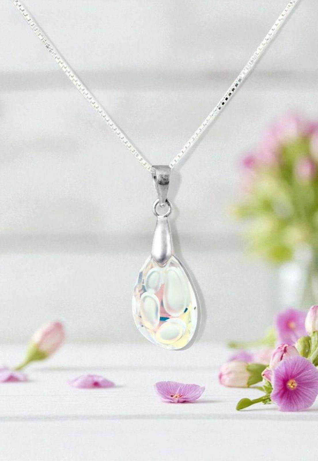 Collar Nina Plata 925 Cristal Swarovski® Aurora Boreal Opal-2