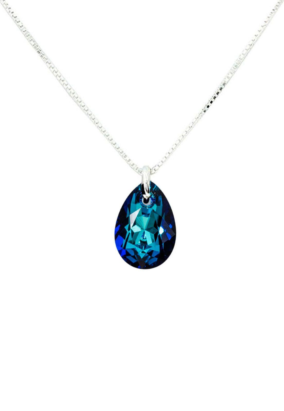 Collar Gota de Luz Cristales Genuinos Bermuda Blue-0