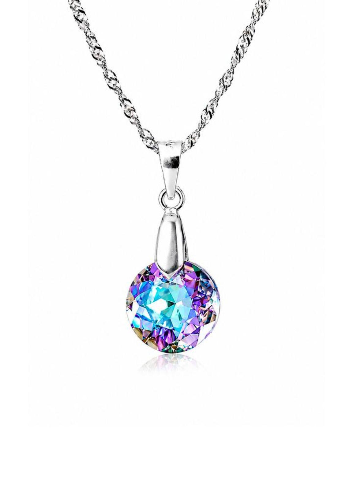 Collar Gracia Plata 925 Cristal Swarovski® Vitral Light-0