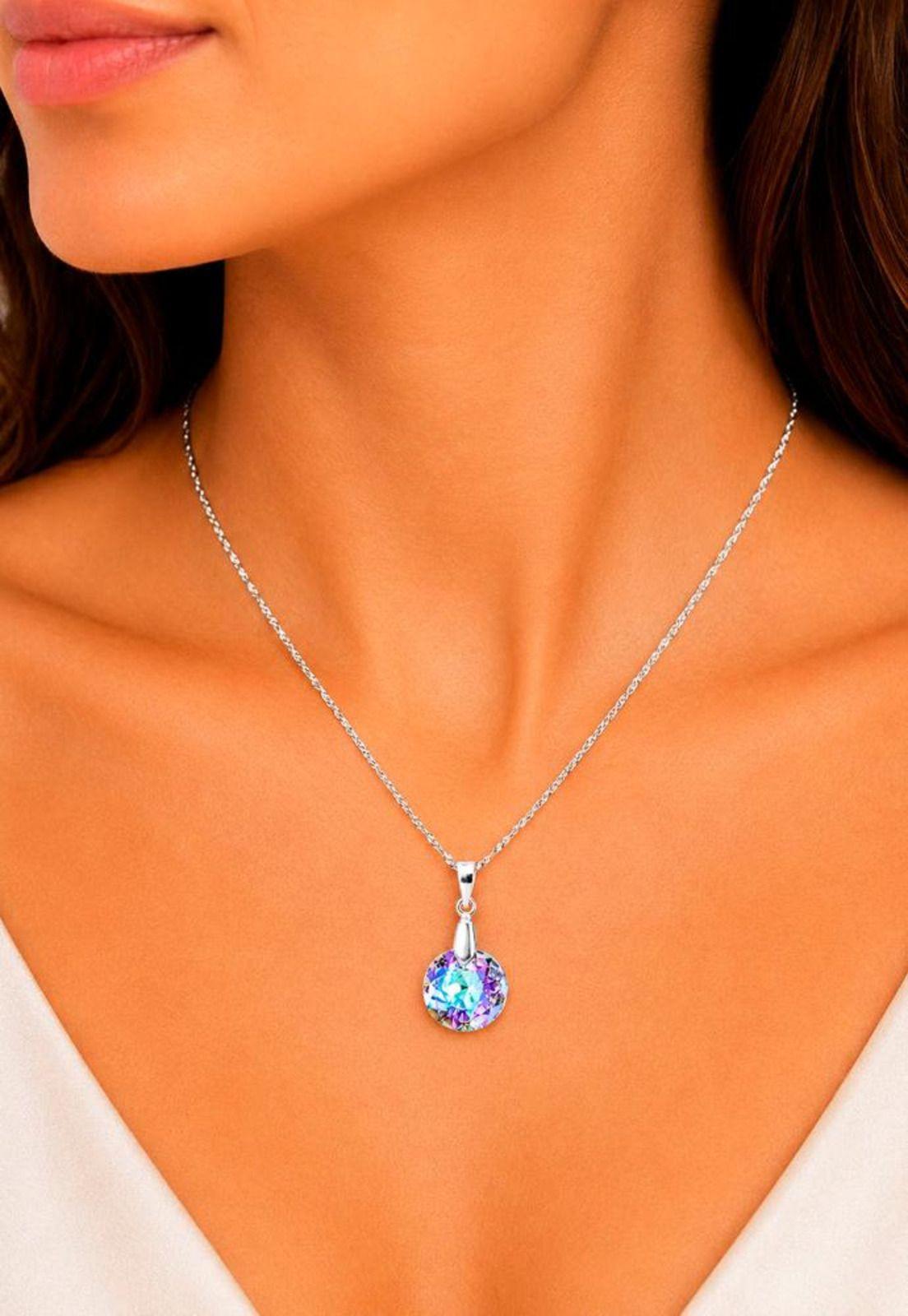 Collar Gracia Plata 925 Cristal Swarovski® Vitral Light-3