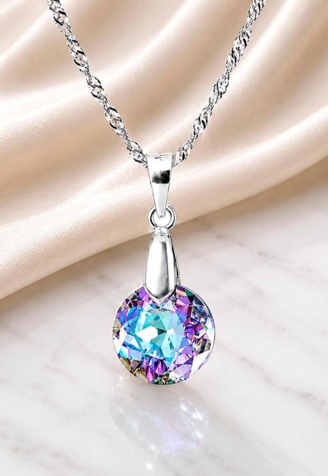 Collar Gracia Plata 925 Cristal Swarovski® Vitral Light-4
