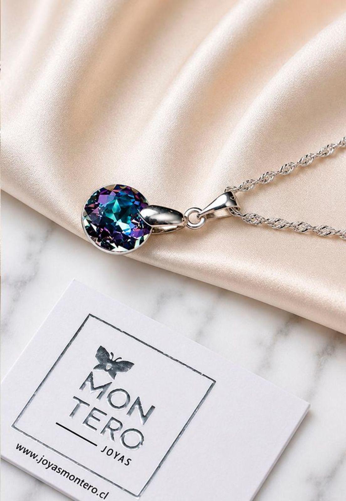 Collar Gracia Plata 925 Cristal Swarovski® Vitral Light-6