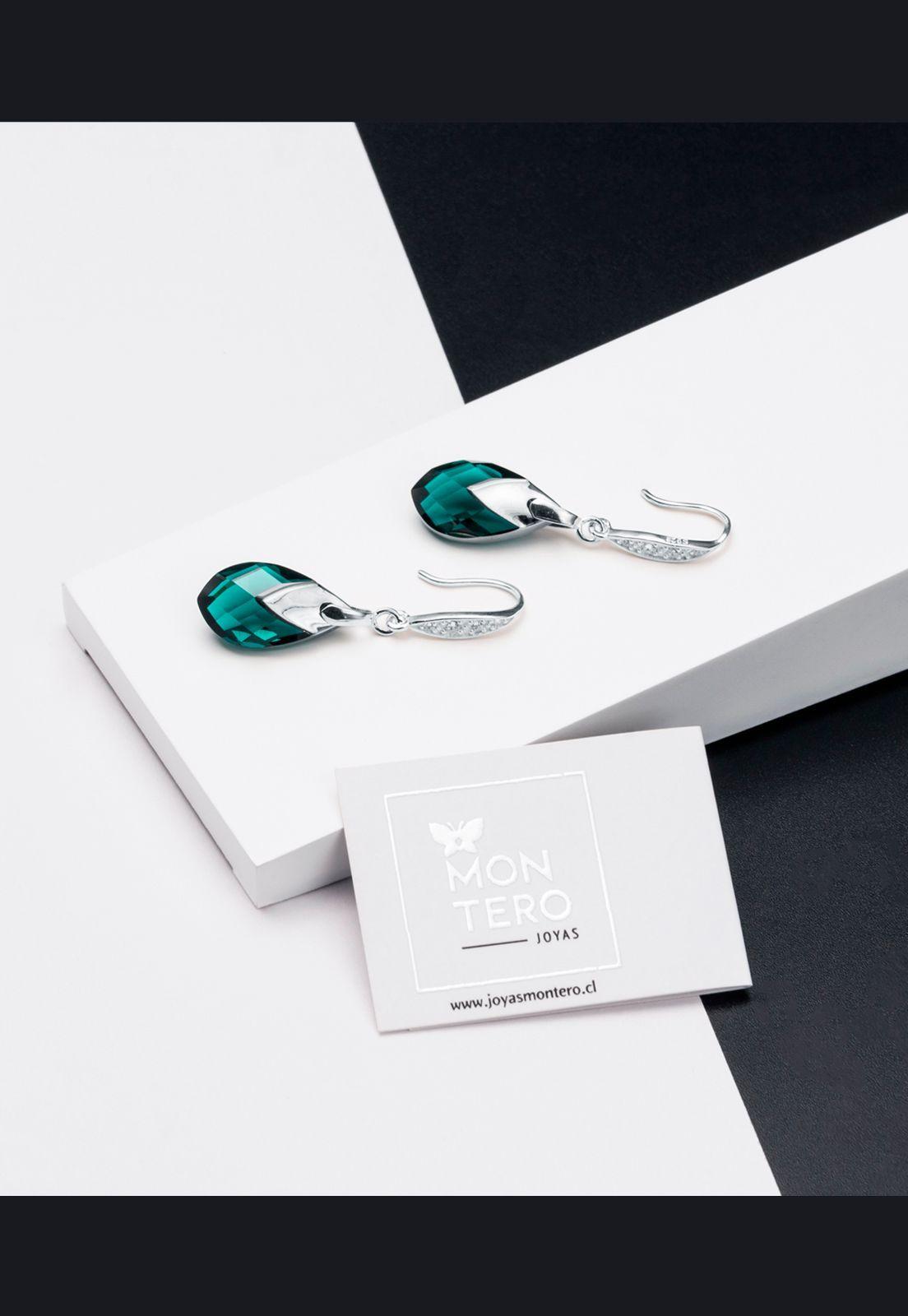 Aros Alaska Cristales Genuinos Emerald -2