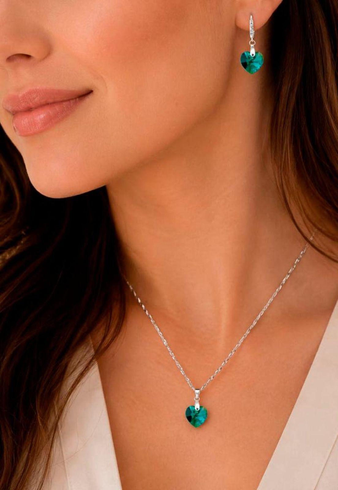 Collar Romance Plata 925 Cristal Swarovski® Emerald-4