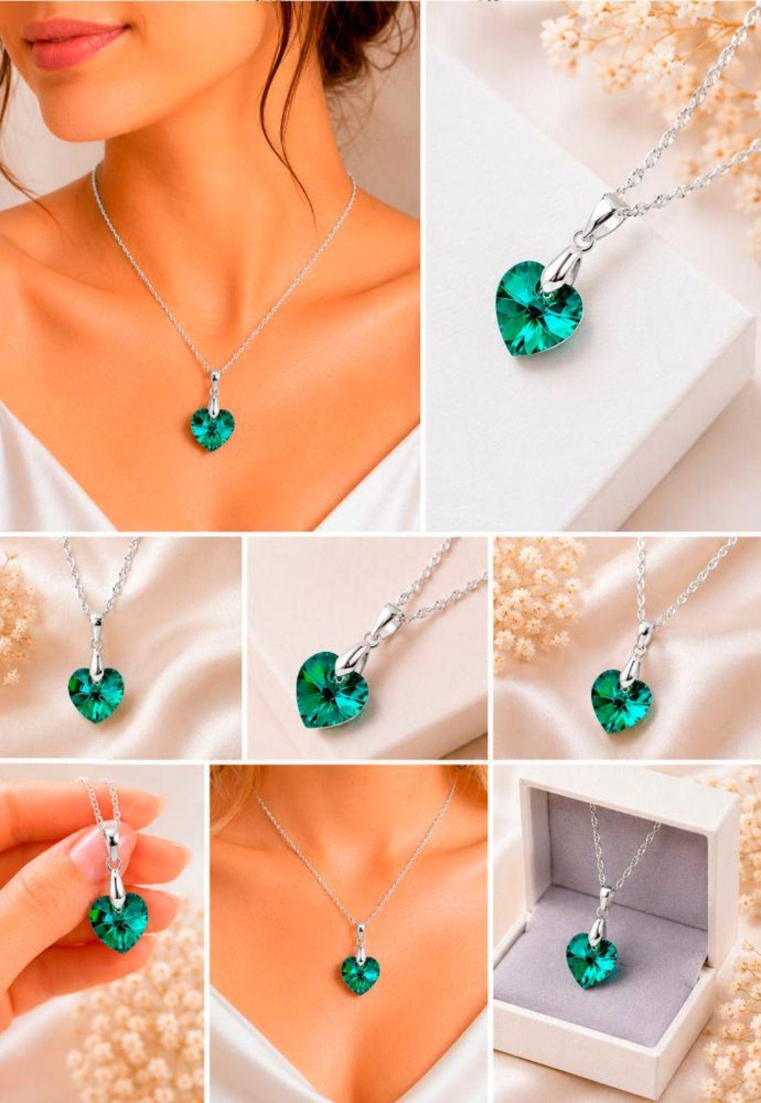 Collar Romance Plata 925 Cristal Swarovski® Emerald-7