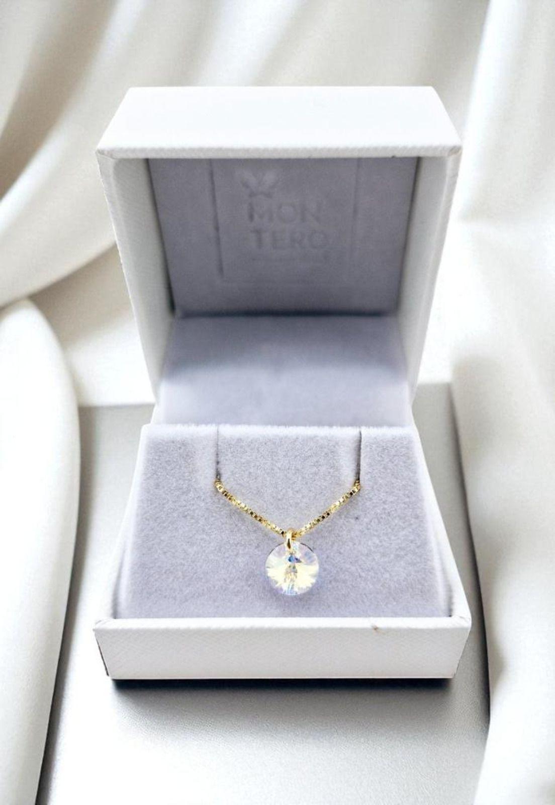 Collar Punto de Luz Gold 24k Creado con cristales de Swarovski® Aurora Boreal-5