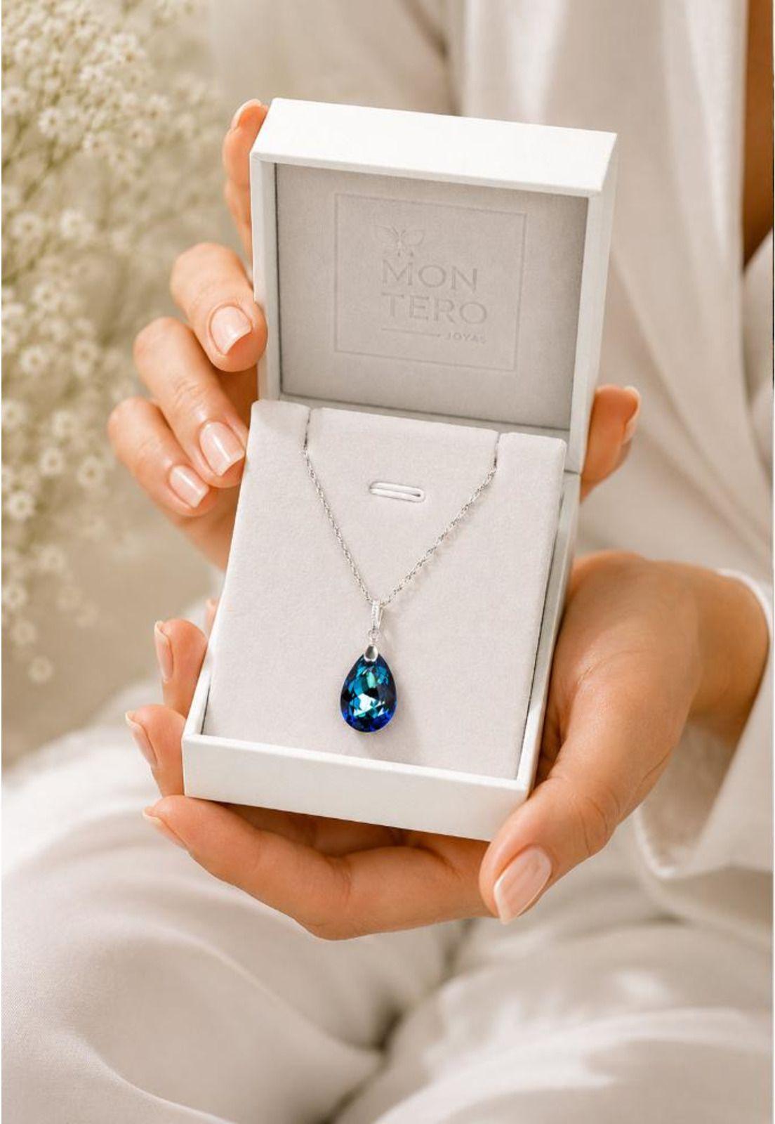 Collar Capricho Plata 925 Cristal Swarovski® Bermuda Blue-5