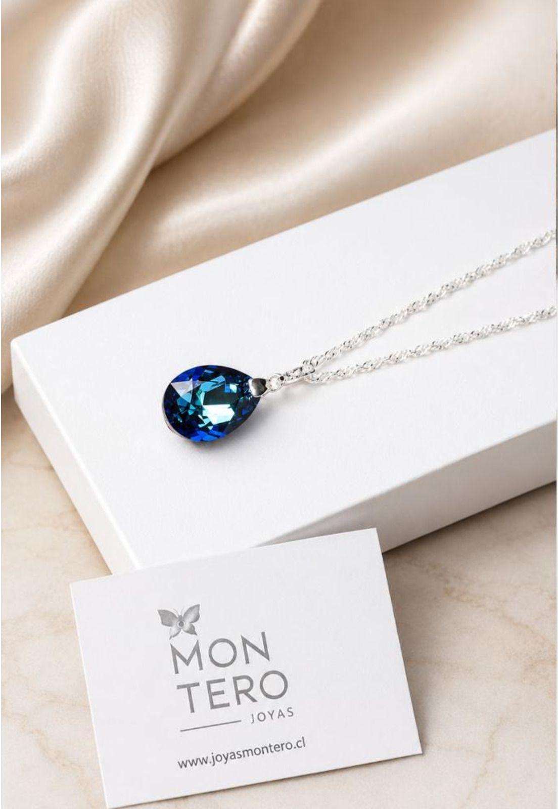 Collar Capricho Plata 925 Cristal Swarovski® Bermuda Blue-6