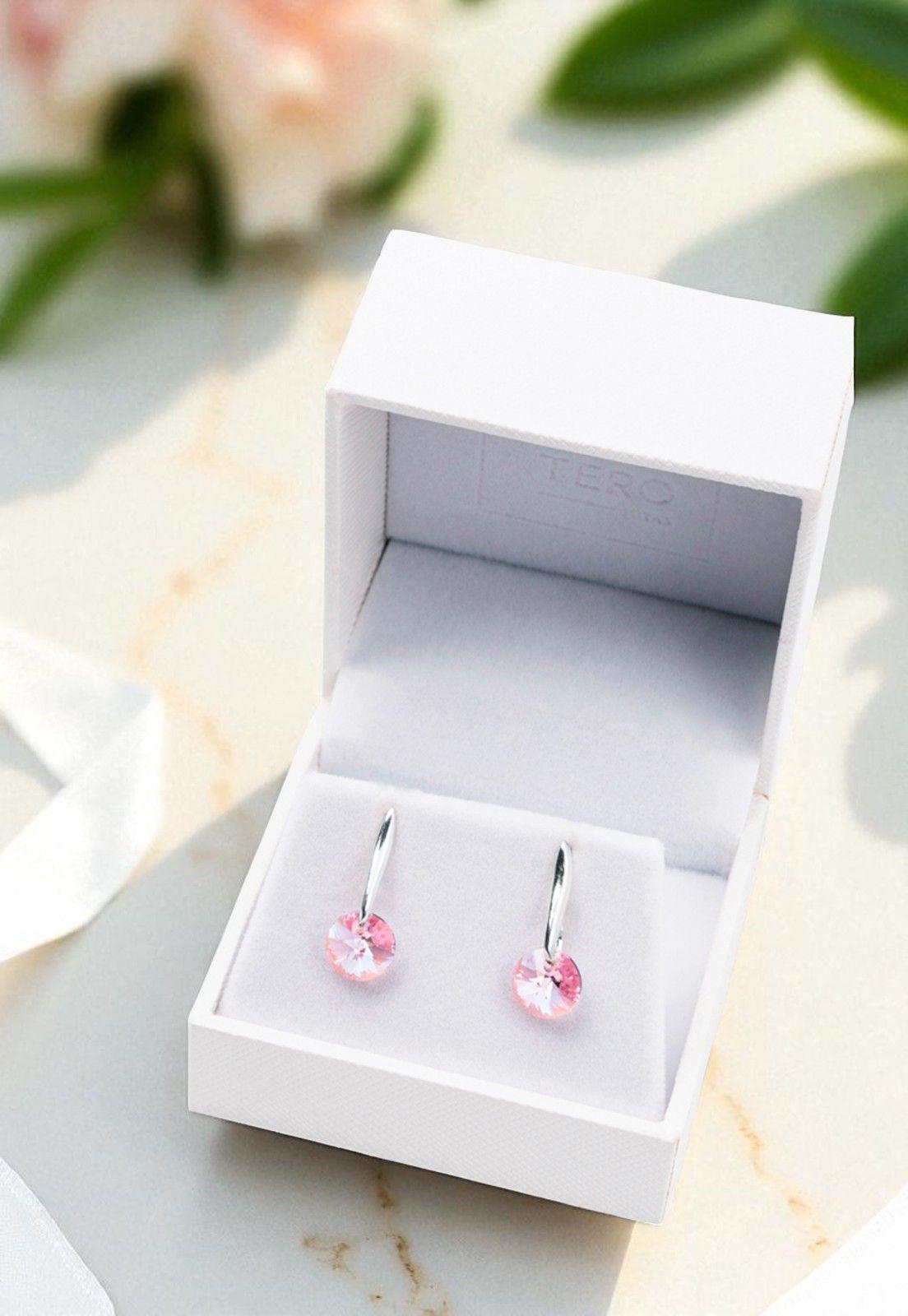 Aros Punto de Luz Cristales Genuinos Rose Shimmer-3