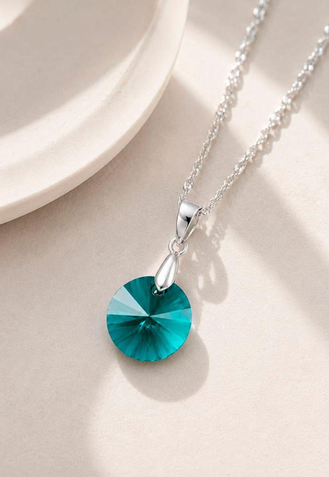 Collar Paris Plata 925 Cristal Swarovski® Emerald-4