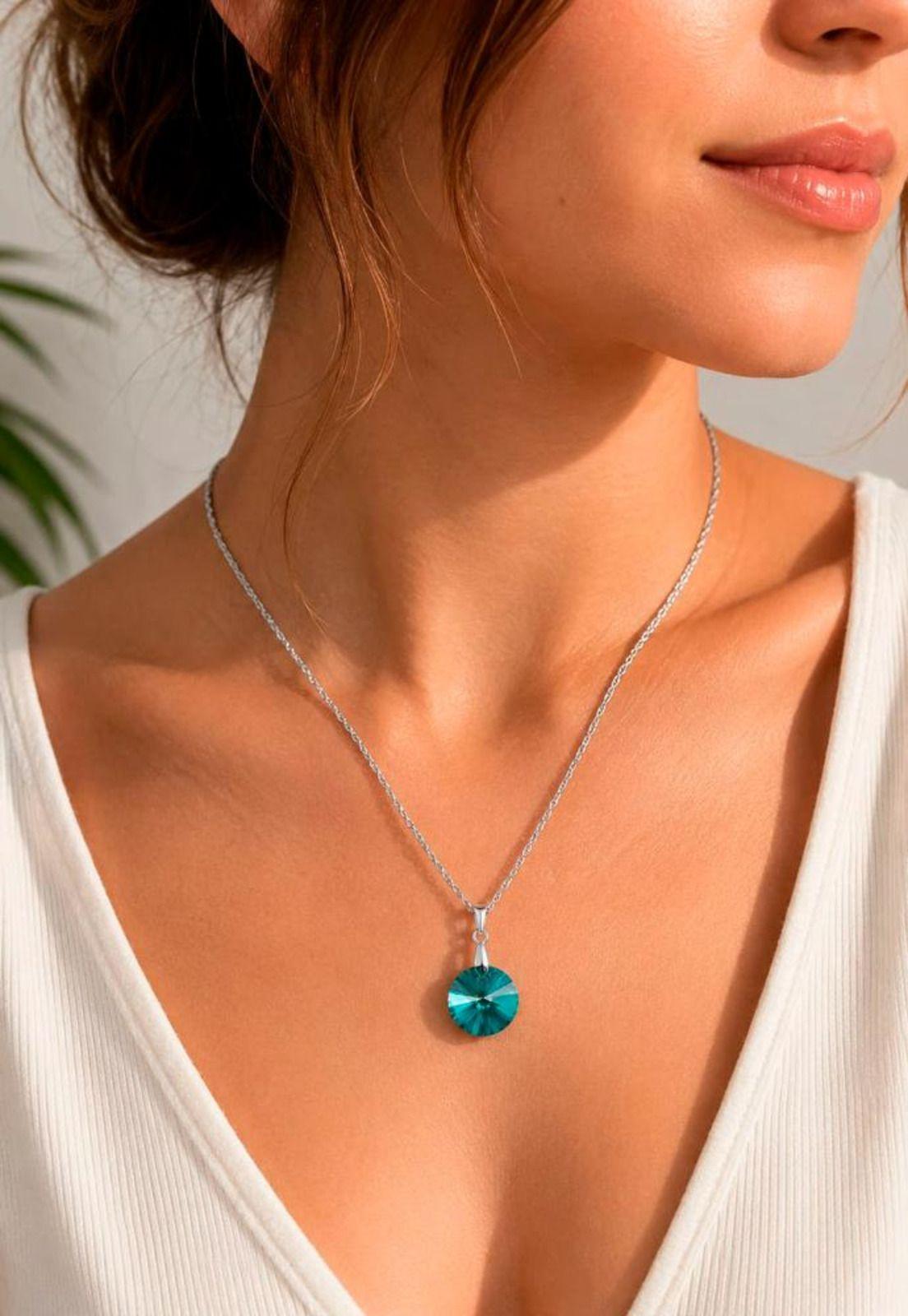Collar Paris Plata 925 Cristal Swarovski® Emerald-6